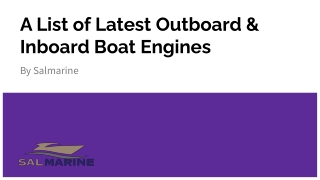 Latest Marine Boat Engines - 2022