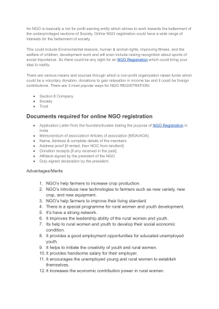 NGO REGISTRATION