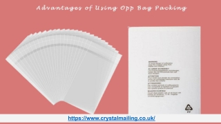 Benefits of Clear Opp Bags