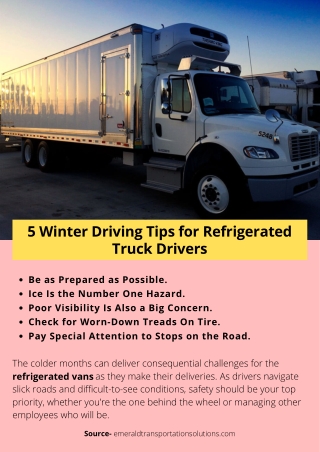 5 Winter Driving Tips for Refrigerated Truck Drivers