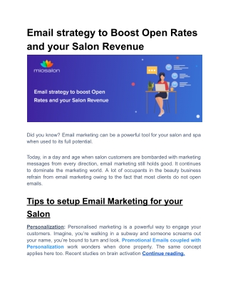 Email strategy to Boost Open Rates and your Salon Revenue