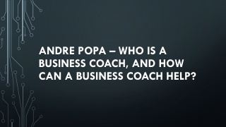 Andre Popa – Who is a business coach, and how can a business coach help