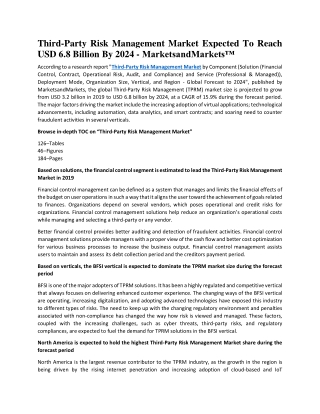 Third-Party Risk Management Market Expected To Reach USD 6.8 Billion By 2024