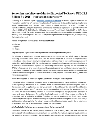 Serverless Architecture Market Expected To Reach USD 21.1 Billion By 2025