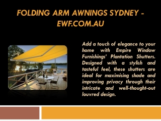Folding Arm Awnings Sydney - ewf.com.au
