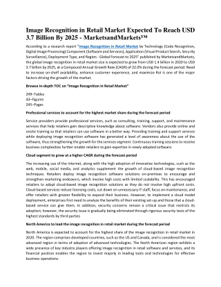 Image Recognition in Retail Market Expected To Reach USD 3.7 Billion By 2025