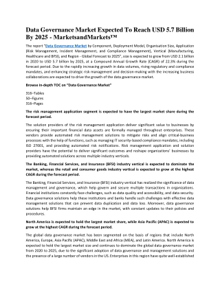Data Governance Market Expected To Reach USD 5.7 Billion By 2025