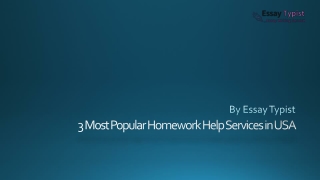 3 Most Popular Homework Help Services in USA