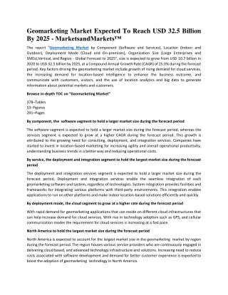 Geomarketing Market Expected To Reach USD 32.5 Billion By 2025