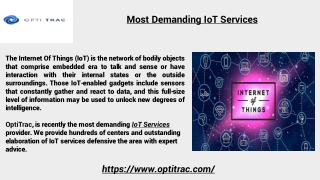 Most Demanding IoT Services