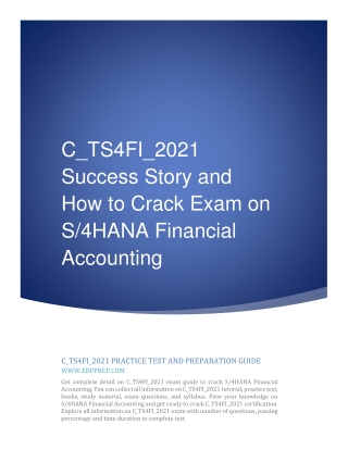 C_TS4FI_2021 Success Story and How to Crack Exam on S4HANA Financial Accounting