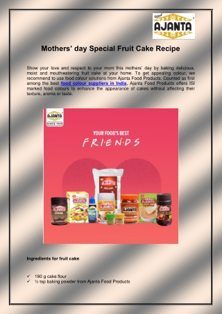Food Colour Suppliers in India