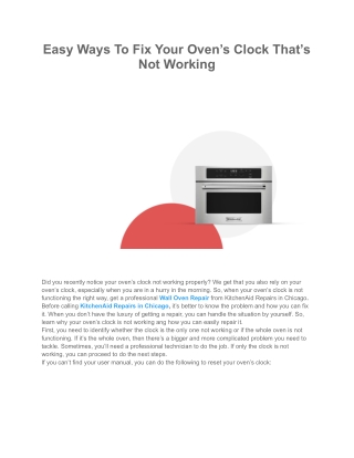 Easy Ways To Fix Your Oven’s Clock That’s Not Working