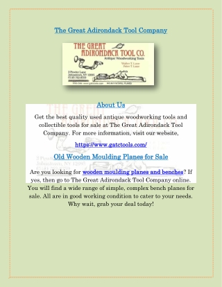 Old Wooden Moulding Planes for Sale