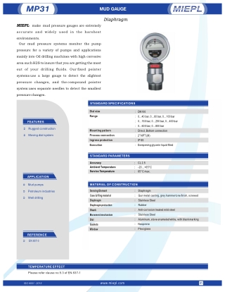 MP31 Mud Gauge - Diaphragm  | MIEPL