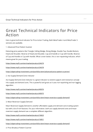 Great Technical Indicators for Price Action