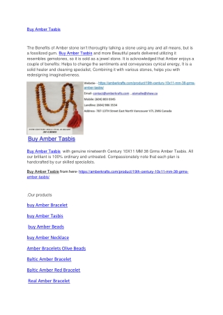 Buy Amber Tasbis