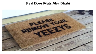 Sisal Door Mats Abu Dhabi