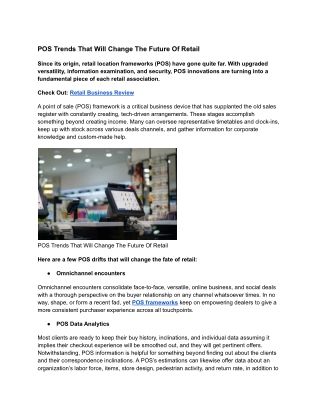 POS Trends That Will Change The Future Of Retail