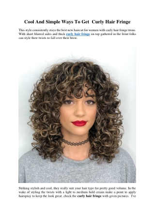 What is the best curly hair fringe?