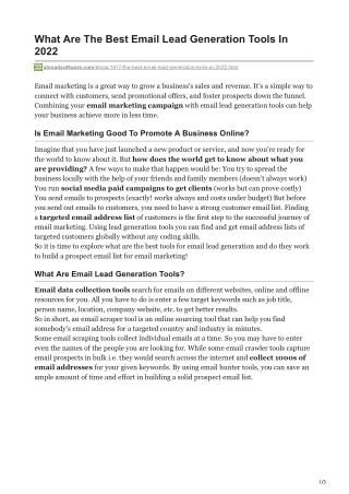 1What Are The Best Email Lead Generation Tools In 2022