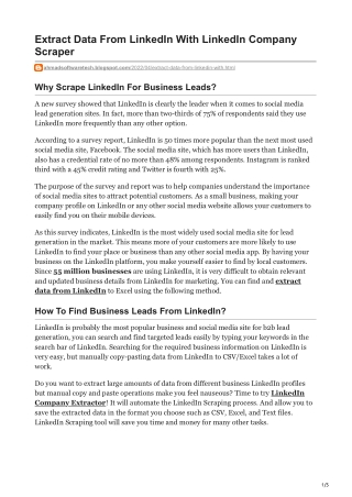 Extract Data From LinkedIn With LinkedIn Company Scraper