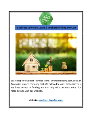 Business Low Doc Loans | Orchardlending.com.au