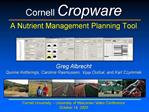 Cornell Cropware A Nutrient Management Planning Tool