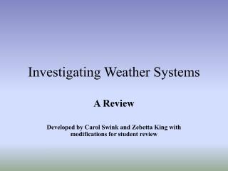 Investigating Weather Systems