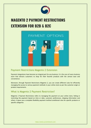 MAGENTO 2 PAYMENT RESTRICTIONS EXTENSION FOR B2B & B2C