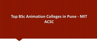 Top BSc Animation Colleges in Pune - MIT ACSC