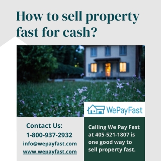 How to sell property fast for cash - PDF