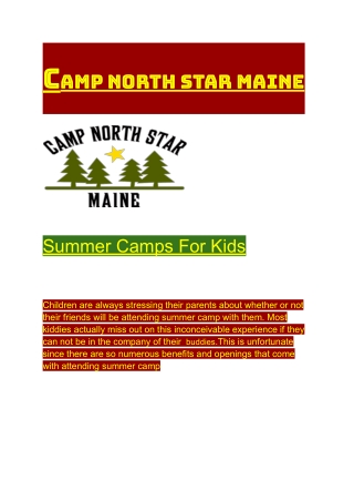 Summer Camps For Kids