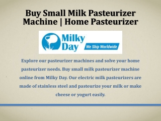 Buy Small Milk Pasteurizer Machine | Home Pasteurizer