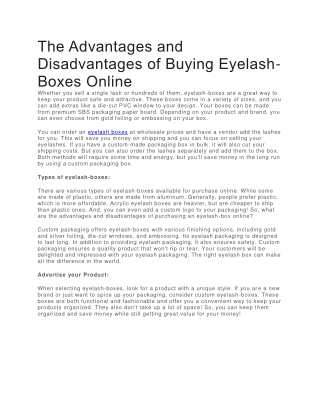The Advantages and Disadvantages of Buying Eyelash