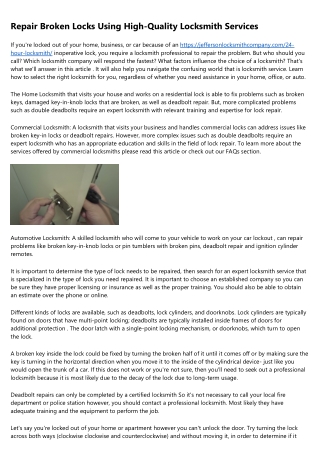 Don't Buy Into These Trends About Twenty Four Hour Locksmith