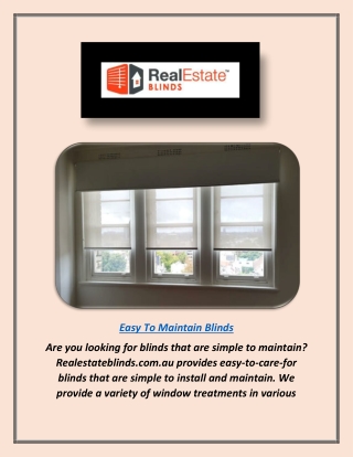 Easy to Maintain Blinds | Realestateblinds.com.au