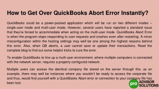 Some of the easy methods to resolve the QuickBooks Abort Error