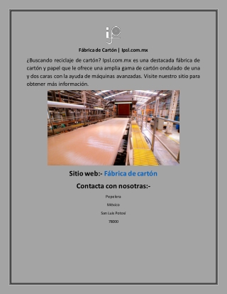 Fábrica de Cartón  Ipsl.com.mx