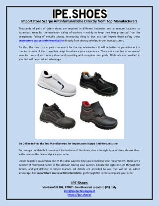 Importatore Scarpe Antinfortunistiche Directly from Top Manufacturers