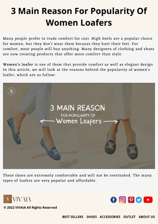 3 Main Reason For Popularity Of Women Loafers