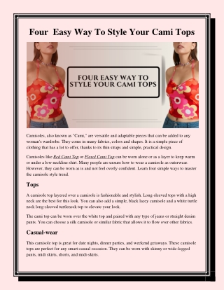 Four  Easy Way To Style Your Cami Tops