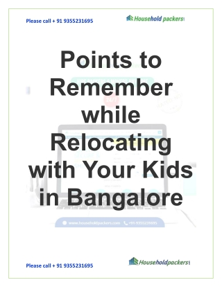 Points to Remember while Relocating with Your Kids in Bangalore