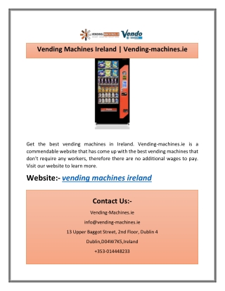 Vending Machines Ireland | Vending-machines.ie