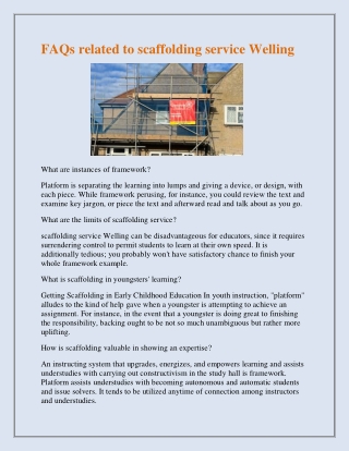 Professional Residential Scaffolder in Welling.