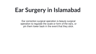 Ear Surgery in Islamabad