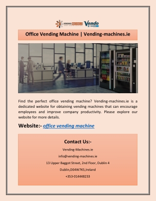 Office Vending Machine | Vending-machines.ie