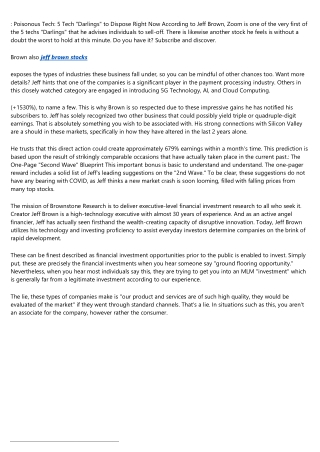 Jeff Scott Brown - Investment Adviser Public Disclosure