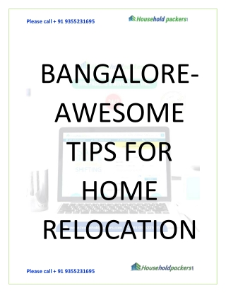 Bangalore Awesome Tips For Home Relocation