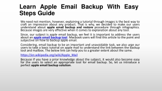 Backup Apple emails